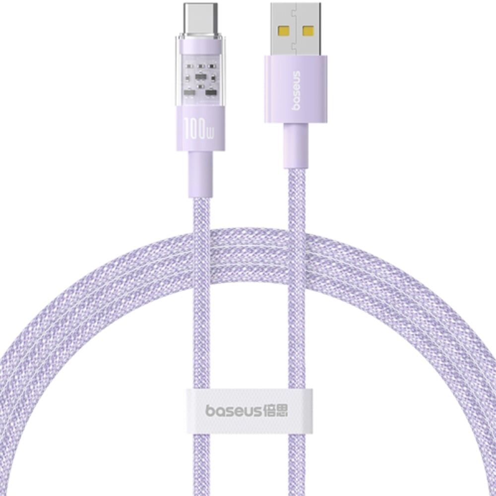 CABLU alimentare si date Baseus Gem, Fast Charging Data Cable pt. smartphone, USB la USB Type-C 100W, 1m, mov  P10373002511-00  (timbru verde 0.08 lei)