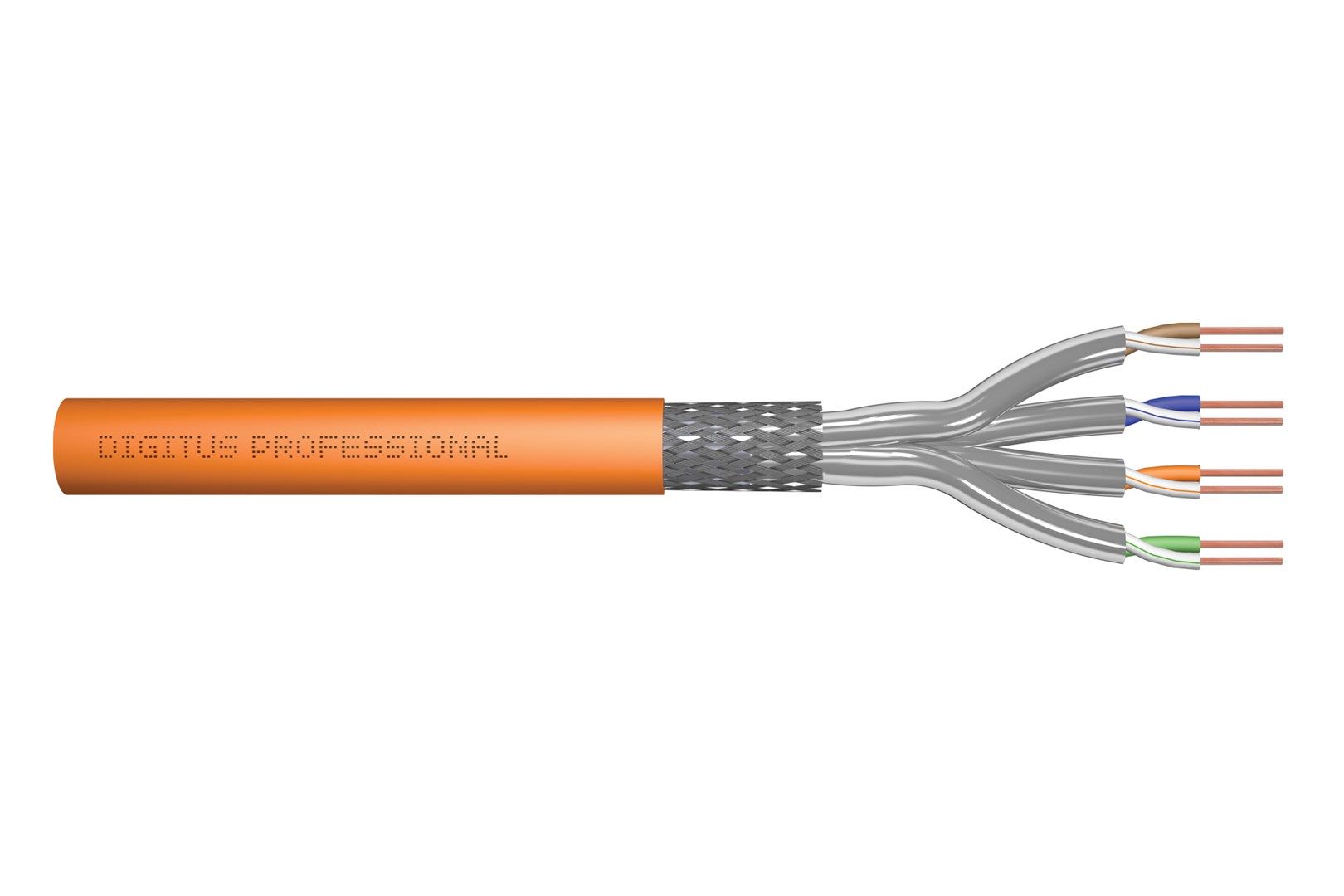 DIGITUS Cat.7 Installation Cable  S/FTP  B2ca  AWG 23/1  LSOH  100m  orange