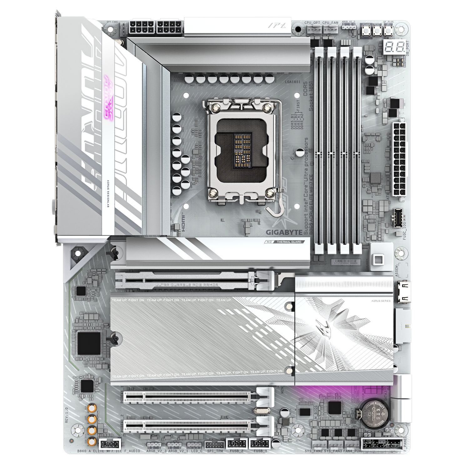 B860 A ELITE WIFI7 ICE, LGA1851, DDR5, BT, ATX, Alb