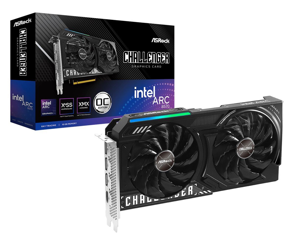 Placa video ASRock Arc B570 Challenger OC 10 GB GDDR6 160 bit