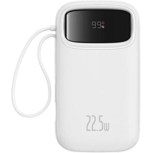 POWER BANK Baseus Qpow2, 20000mAh, 22.5W, 1 x USB 1 x USB Type-C, 1 x Lightning, total 3A, include cablu USB Type-C 0.3m, alb,  P10055002223-00  (timbru verde 0.98 lei) - 6932172636319