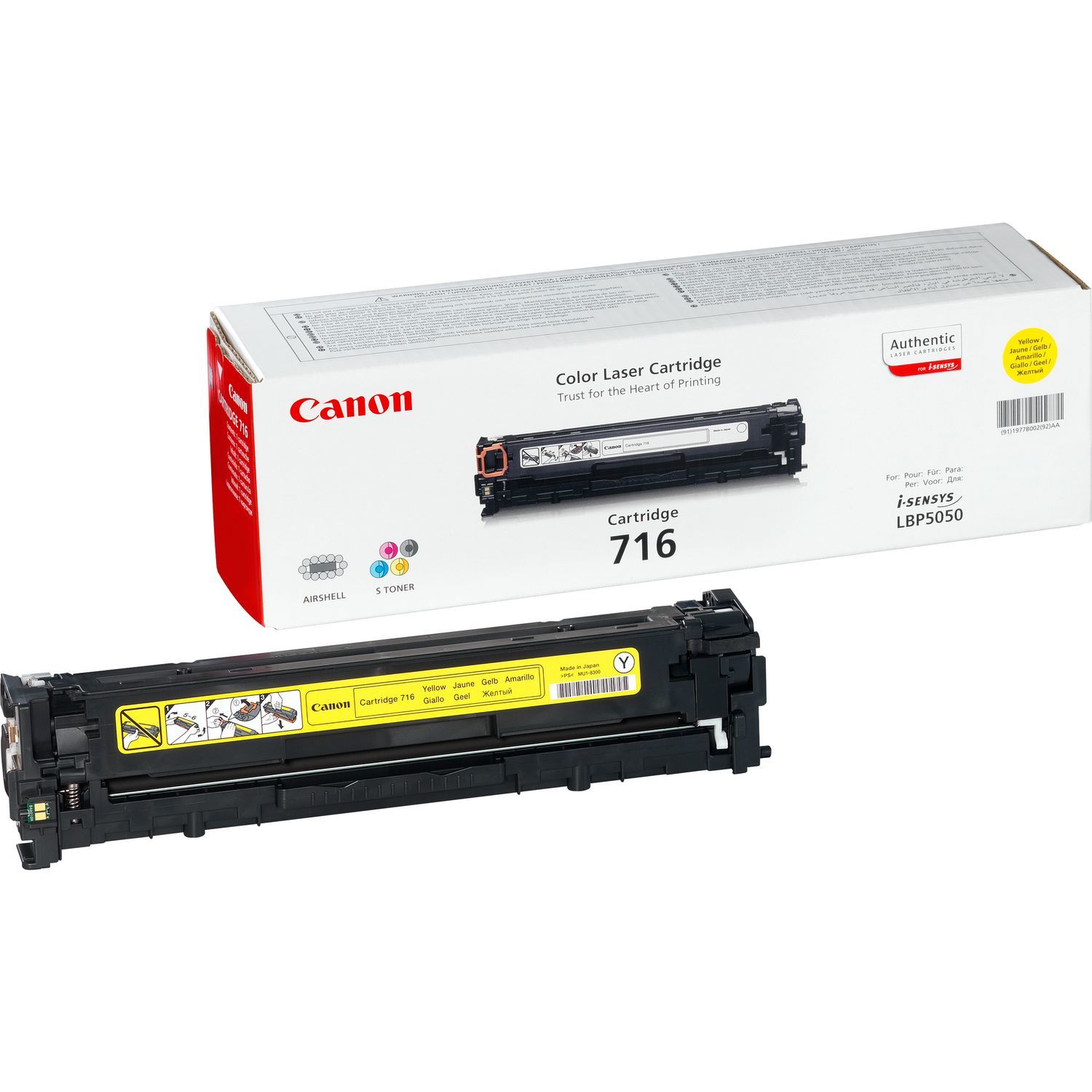 Cartus toner Canon 1977B002 ,Galben ,1 500 pagini ,Original (CRG716Y)