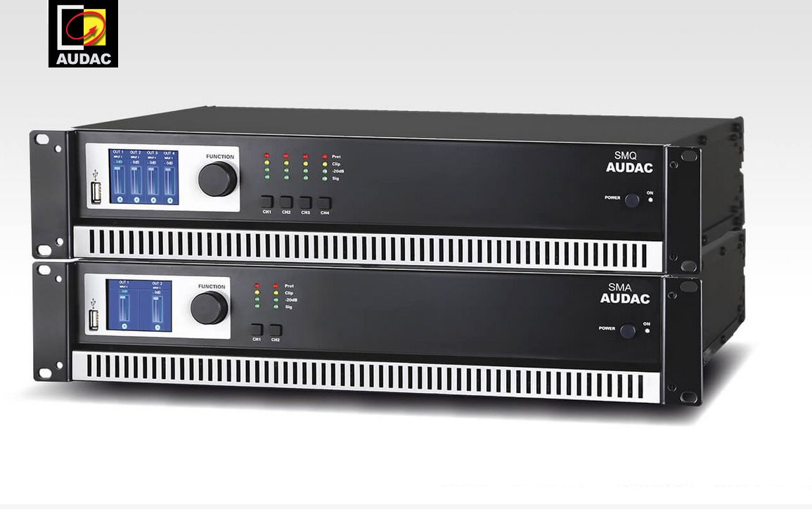 Audac SMQ500 WaveDynamics ™ four-channel power amplifier 4 x 500 W