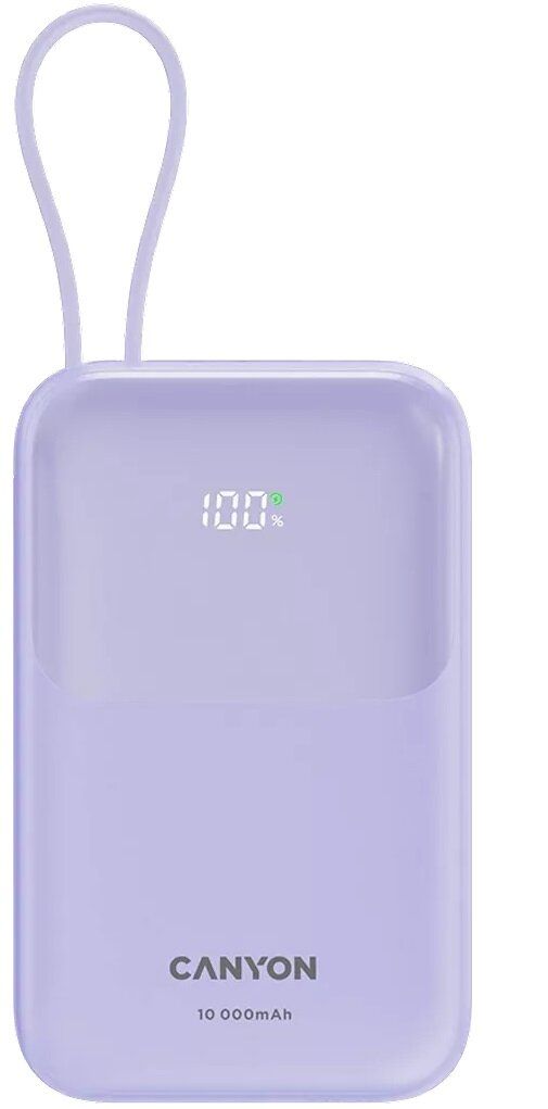 CANYON power bank OnPower 101 built-in cable 10000 mAh PD22.5W Purple