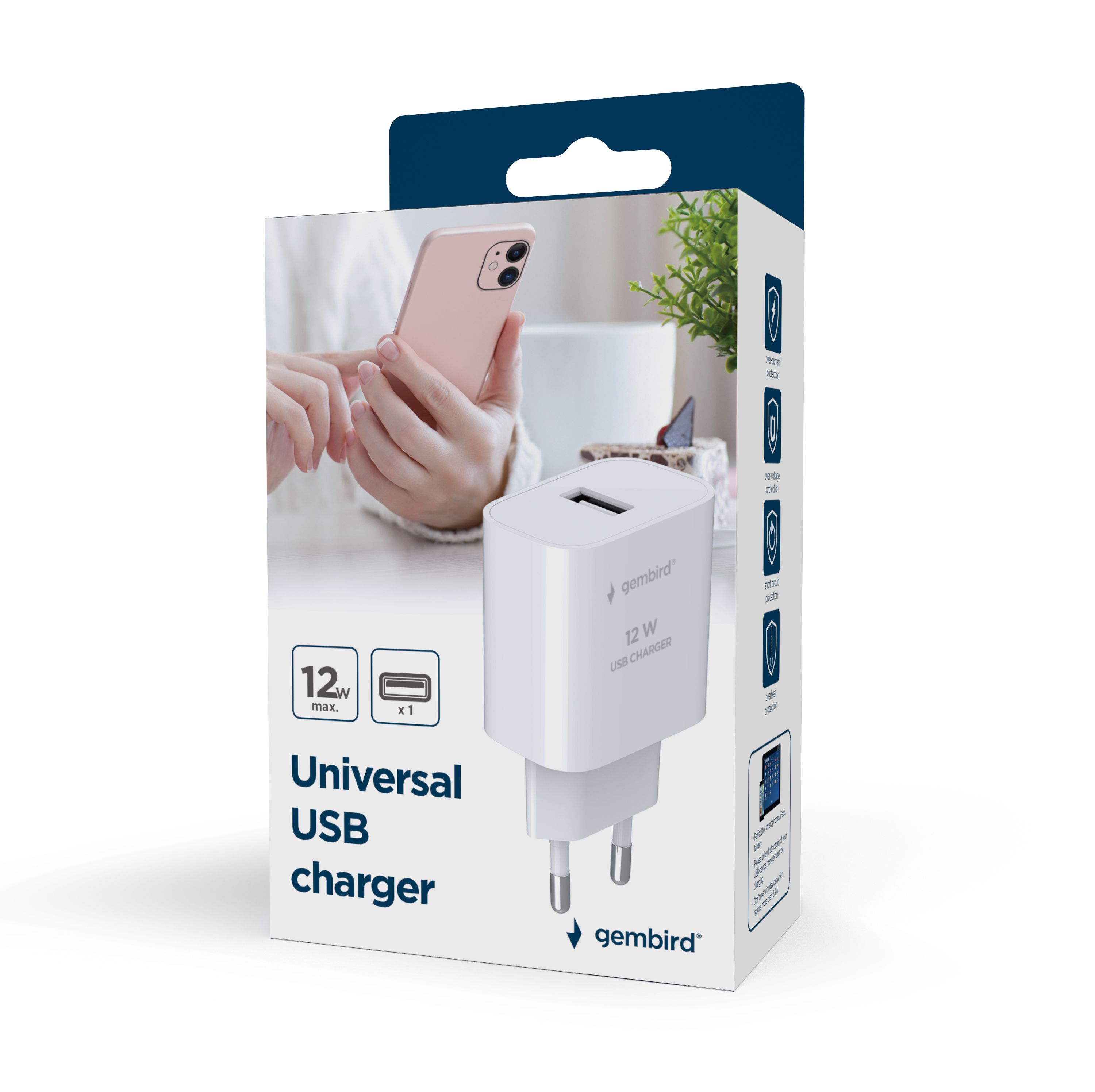 GEMBIRD Universal USB charger 2.4A white