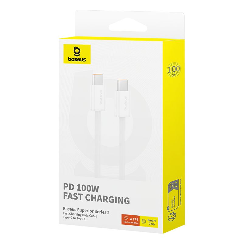 Baseus Superior USB C to USB C data cable 1 m 30 W White