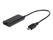 CABLU video GEMBIRD, adaptor Micro-USB (T) la HDMI (M), 16cm, rezolutie maxima Full HD (1920 x 1080) la 60Hz, conecteaza smartphone Samsung cu mufa 11-pin MHL la TV, negru,  A-MHL-003  (include TV 0.06 lei)