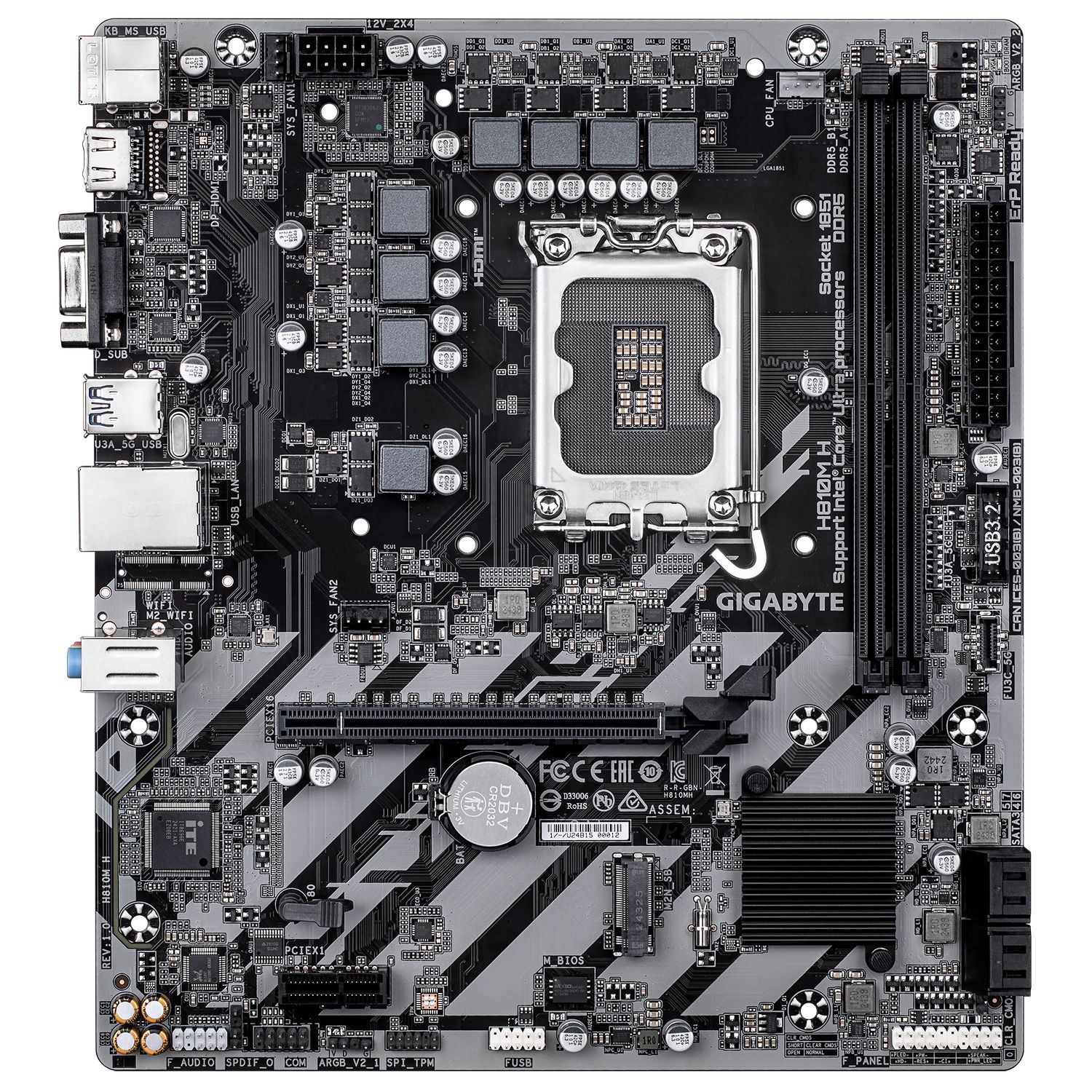 H810M H, LGA1851, DDR5, mATX, Negru
