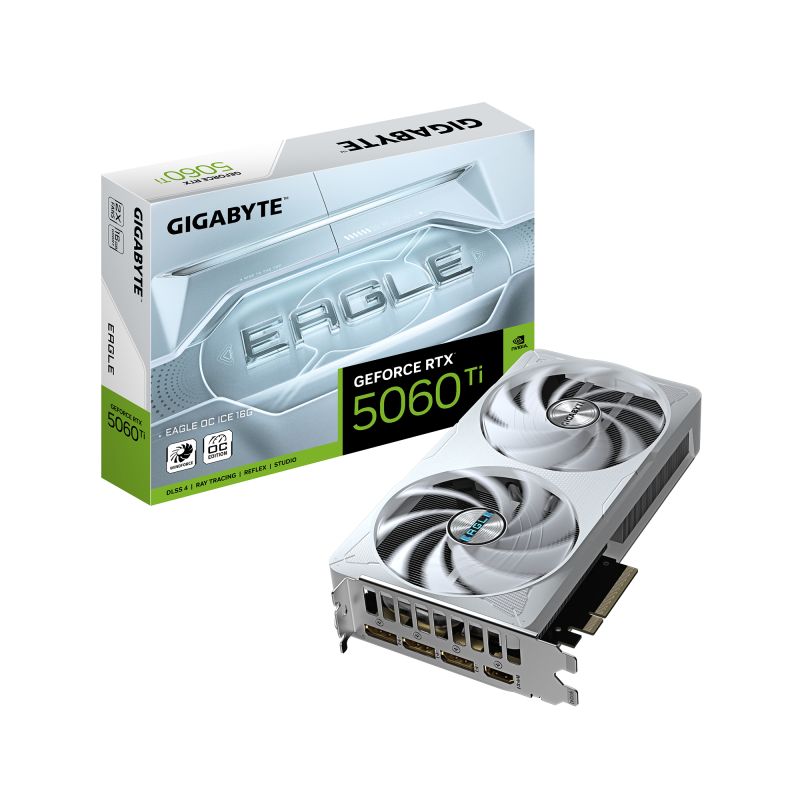 Placa video GIGABYTE GeForce RTX 5060 Ti EAGLE OC ICE 16 GB GDDR7 128 bit