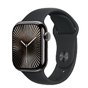 Apple Watch Series 10 GPS + Cellular 42mm Slate Titanium Case with Black Sport Band - S/M