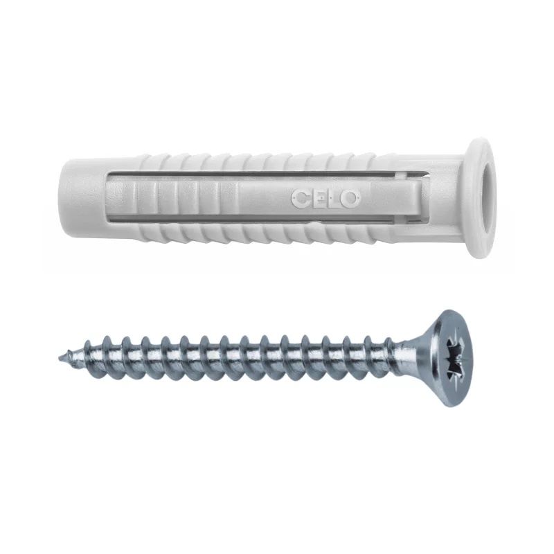 Plug FX 8 with PZ chipboard screw SPS 5,0x60, 50 pcs box

The ideal plug with high loads in almost all building materials.
The universal nylon plug FX with screw is one of the most versatile nylon plug that achieves very high load values in various building materials due to its 4-side expansion. The FX plug features anti-rotation lugs which prevent rotation in the drill hole, transferring the force optimally into the base material. In addition and for further installation comfort it has a collar that prevents the plug from slipping into the drill hole.

Key features:


	4-side expansion for high pull out load
	Plug collar prevents slipping into the drill hole
	Efficient anti-rotation lugs prevents rotation in the drill hole
	High quality and ageing resistant nylon
	Temperature resistant from -40&ampdegC to +80&ampdegC
	Compatible with different types of screws such as wood screws, chipboard screws, self-tapping screws, etc.



&ampnbsp

&ampnbsp