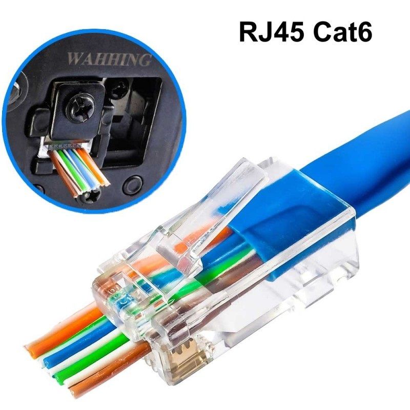 Unshielded UTP CAT6 RJ45 (8P8C) pass through plug for round cable
- the displayed price is for 1 piece!
Packaging: bulk 100 pcs.