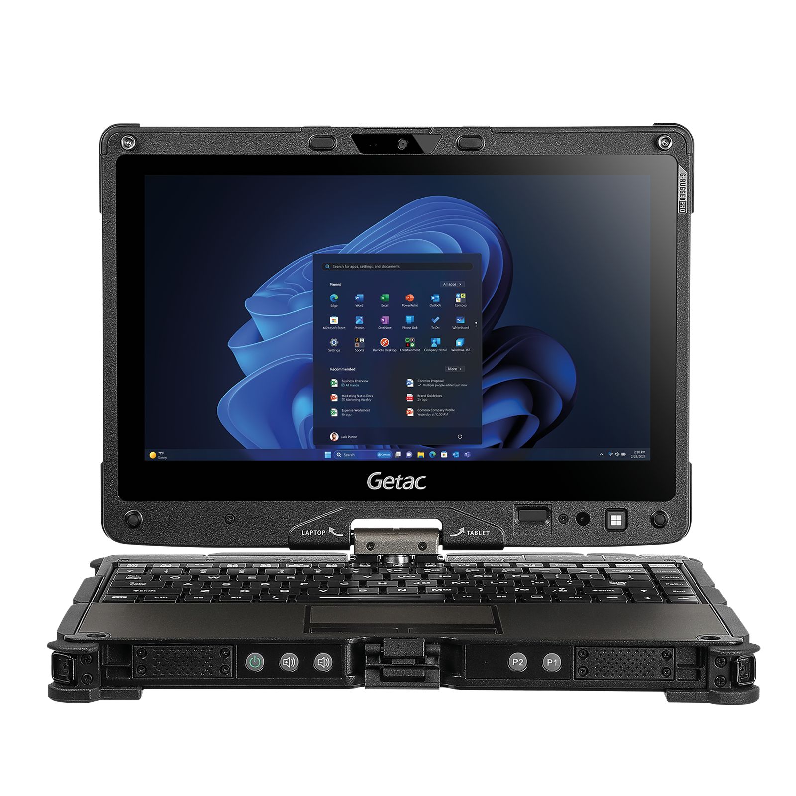 Laptop Getac V110 G4 VG21ZCK4BPBX, 11.6 inch 1366 x 768 Touchscreen, Intel Core i5-7200U (2 C / 4 T, 2.5 GHz - 3.1 GHz, 3 MB cache, 15 W), 8 GB DDR4, 128 GB SSD, Intel Graphics, Windows 10 Pro, Tastatura QWERTZ, Negru