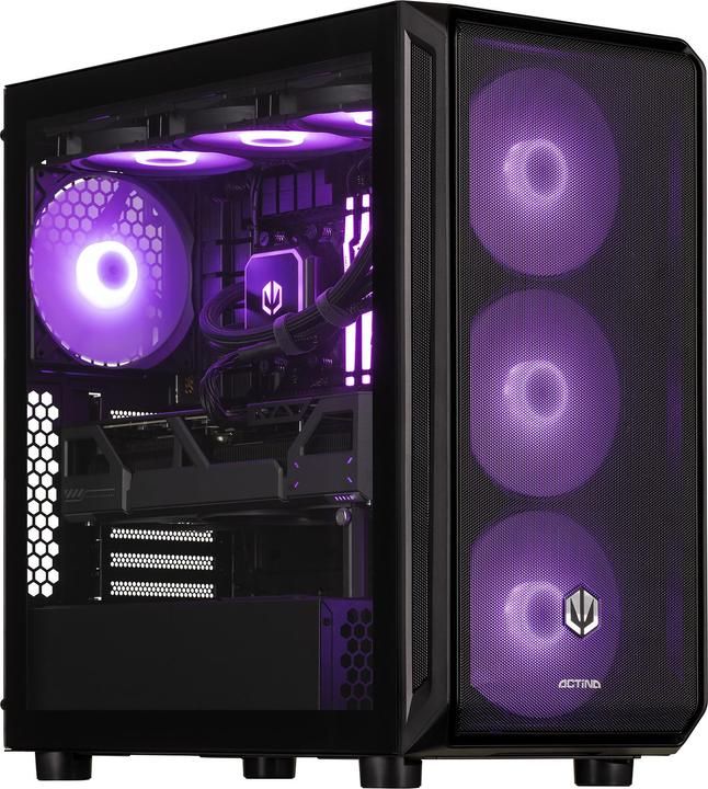 Desktop PC Actina Midi Tower, AMD Ryzen 7 7800X3D (8 C / 16 T, 5.0 GHz), 32 GB RAM, 2 TB SSD, NVIDIA GeForce RTX 5070 12 GB, Fara sistem de operare