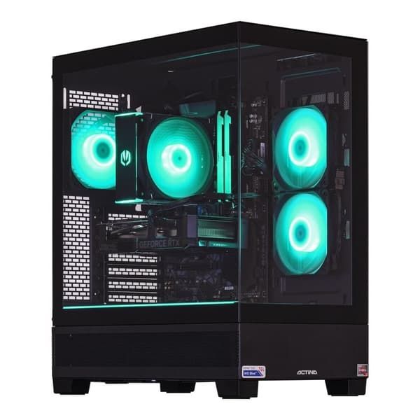 Desktop PC Actina Midi Tower, AMD Ryzen 7 7800X3D (8 C / 16 T, 5.0 GHz), 32 GB RAM, 1 TB SSD, NVIDIA GeForce RTX 5070 12 GB, Windows 11 Home