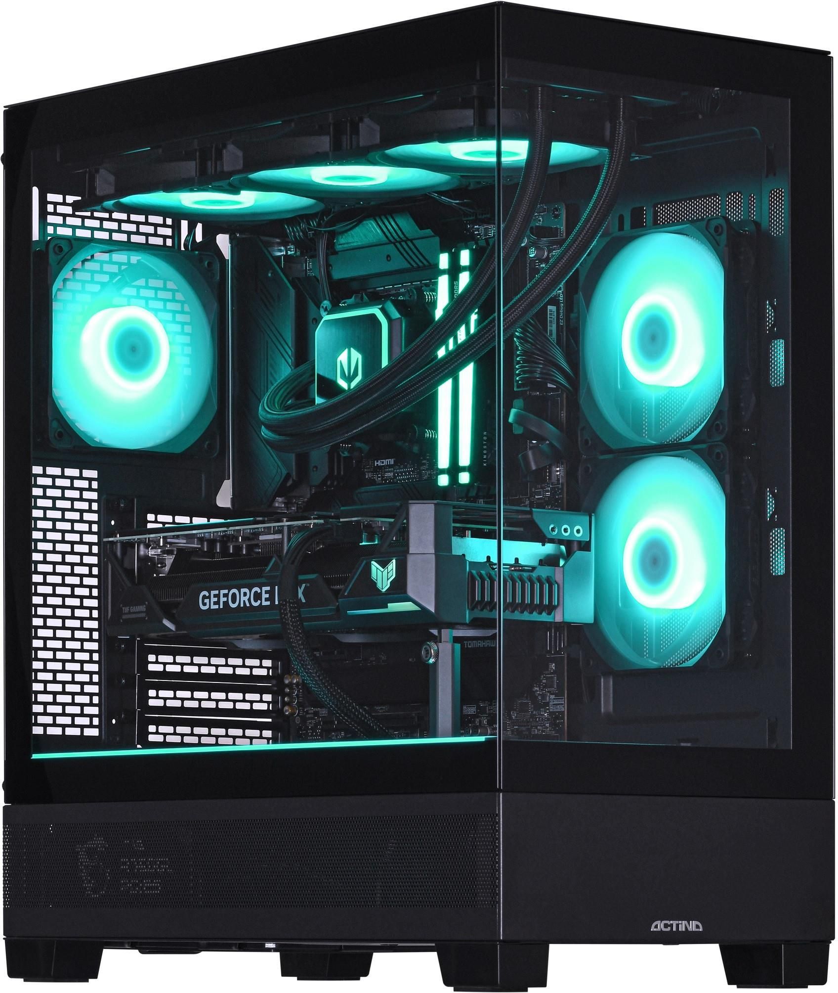 Desktop PC Actina Midi Tower, AMD 9800X3D (8 C / 16 T, 4.7 GHz - 5.2 GHz), 32 GB RAM, 2 TB SSD, AMD RX 9070 XT 16 GB, Fara sistem de operare