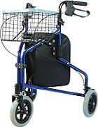 Practical tricycle walker with basket and bag