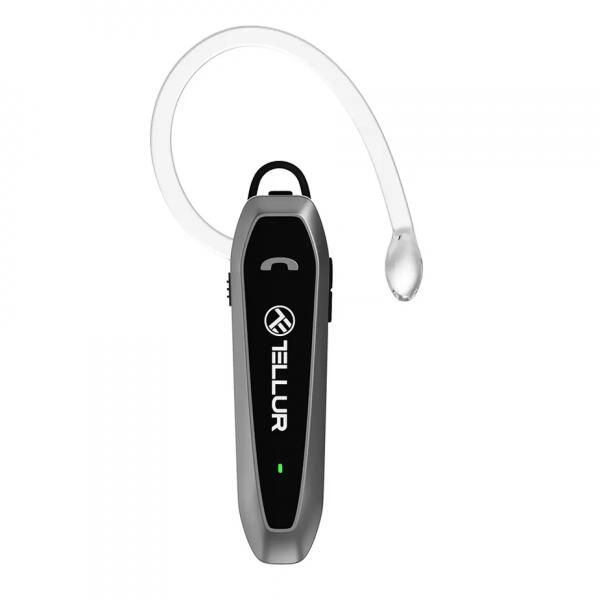 Casca BT Tellur Vox 100, raza wireless până la 10 m, frecventa 2,4 GHz, clasa 2, timp de vorbire până la 22 de ore, timp de așteptare până la 50 de zile, baterie 180mAh, sensibilitate difuzor 101±3dB la 1 kHz, negru