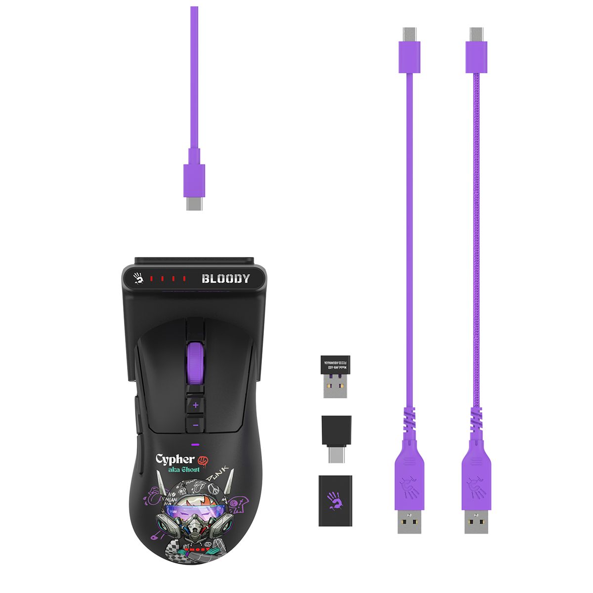 Mouse A4Tech, gaming, Bloody WaveLink Full Speed Dual Mode Wireless USB Type-C/Charging Dock /Black,  R73UltraDuo Black , (timbru verde 0.18 lei) 4711421 002356