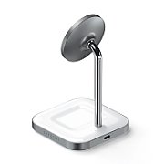 Satechi Aluminium 2-in-1 Magnetic Wireless Charging stand (iPhone 12/13, AirPods Pro, USB-C cable included) - White