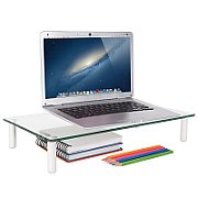 Suport de sticla multifunctional de birou, pentru monitor, TECHLY, alb, ICA-MS 461