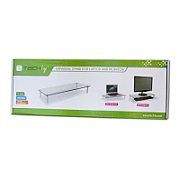 Suport de sticla multifunctional de birou, pentru monitor, TECHLY, alb, ICA-MS 461
