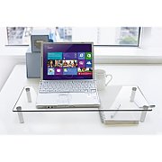 Suport de sticla multifunctional de birou, pentru monitor, TECHLY, alb, ICA-MS 461