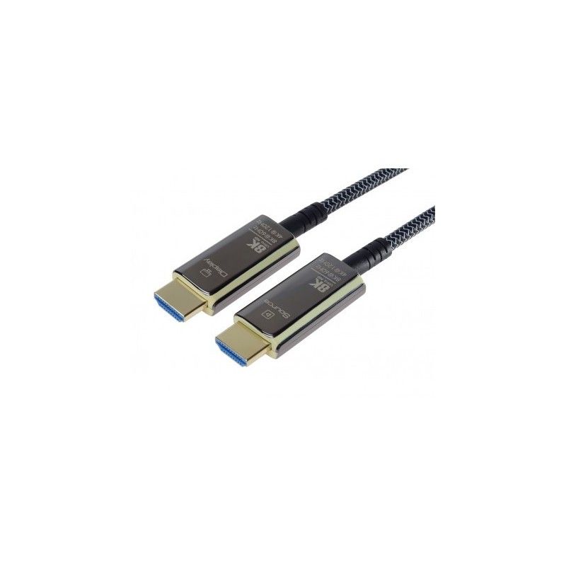 Cablu HDMI Optic, 48Gbps, 8K@60Hz, Active Optical (AOC), V2.1, manson de plasa, conectori auriti, 5m, PremiumCord