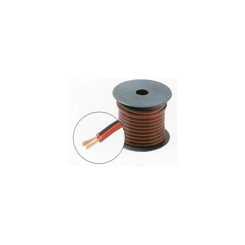 Cablu difuzor plat rosu-negru 2 x 0,35 / Emtex (100m)