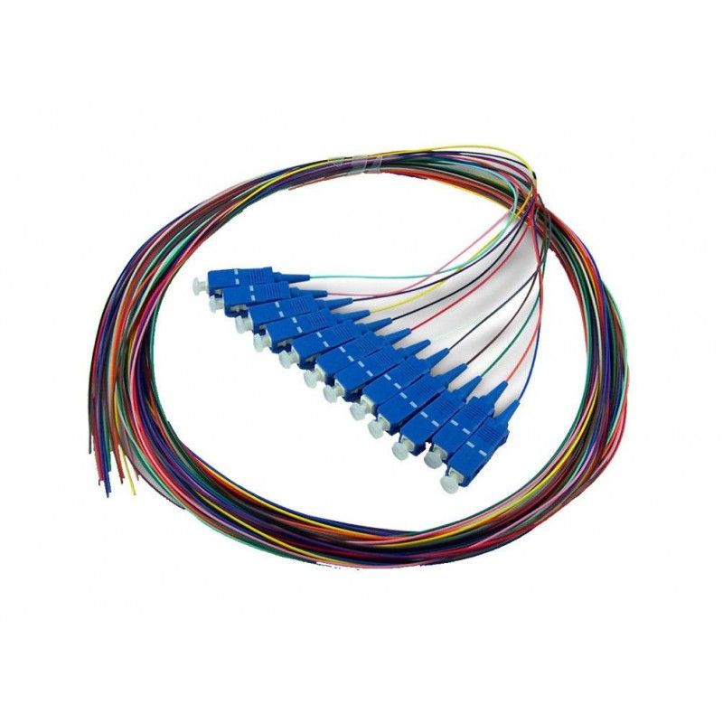 Set 12 buc pigtail FO SC/PC, MM OM3, 50/125, 0,9mm manta  LSZH, 1.5m colorate - EMTEX