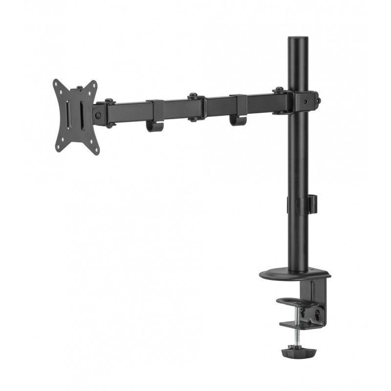 Suport de birou pentru monitor, Nexio, 17-32 inch(43cm-81cm), brat dubla articulatie, reglabil, capacitate sustinere 9KG, Negru