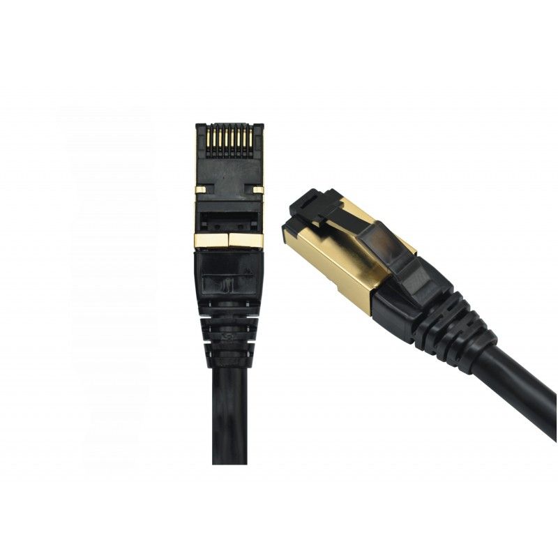 Patchcord FFTP RJ45-RJ45 Cat.8, LSZH, 1m, negru - EMTEX