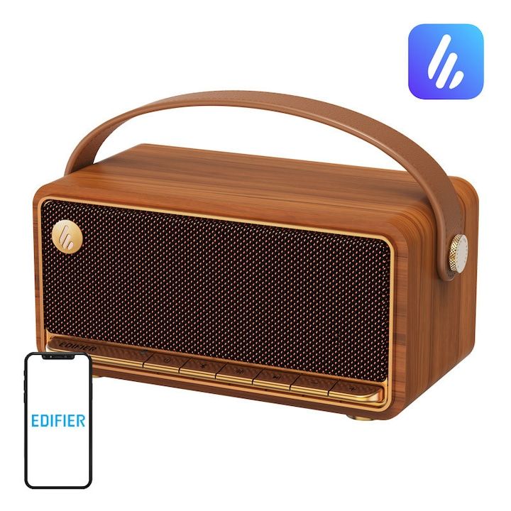 BOXE EDIFIER portabila bluetooth, RMS:  40W (11W + 11W + 18W), microSD, built-in Li-ion up to 19 hours, USB-C, brown,  MP330-BR   (timbru verde 0.8 lei)