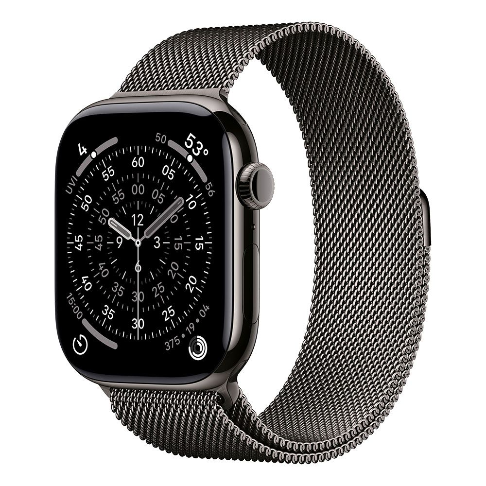 Apple Watch Series 11 GPS + Cellular 46mm Slate Titanium Case with Slate Milanese Loop - S/M
