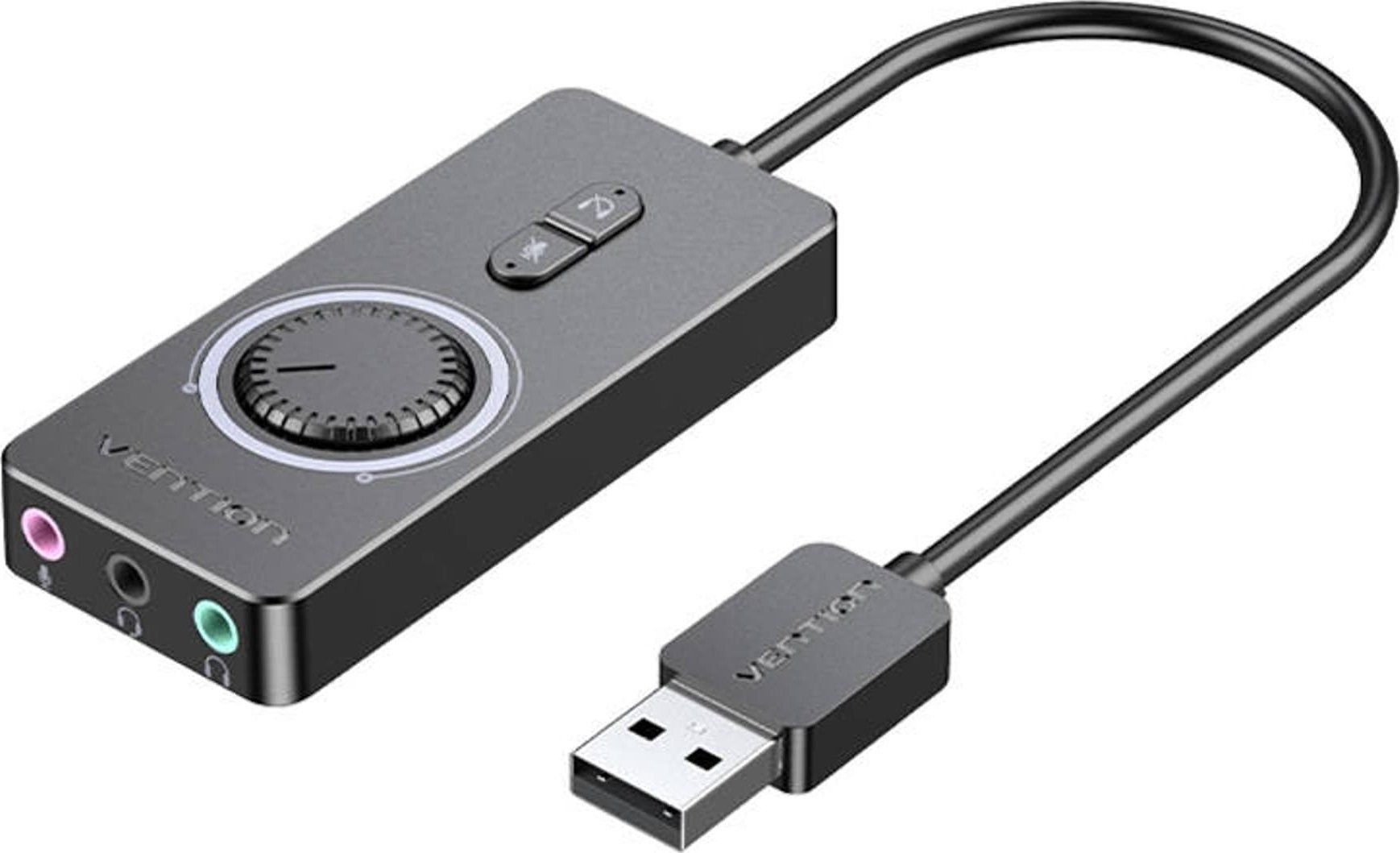 Zewnętrzna karta dźwiękowa z regulacją głośności Vention 1m USB 2.0