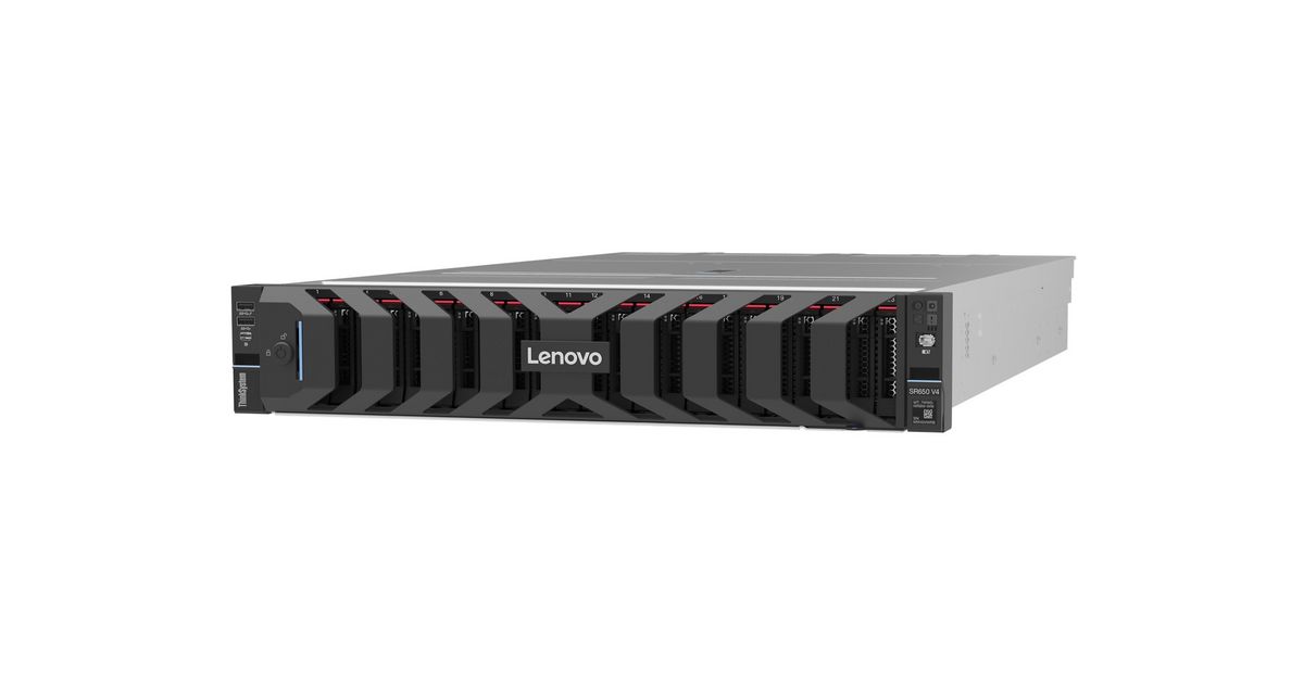 Server Lenovo ThinkSystem SR650 V4, Rack 2U, Intel Xeon 6515P (16 C / 32 T, 2.30 GHz - 3.80 GHz, 72 MB cache, 150 W), 32 GB DDR5 ECC, 2 x 960 GB SSD, B540p Rear RAID 2x 960GB M.2, 8 x SFF, Lenovo 940-8i, Fara, 2 x 800 W