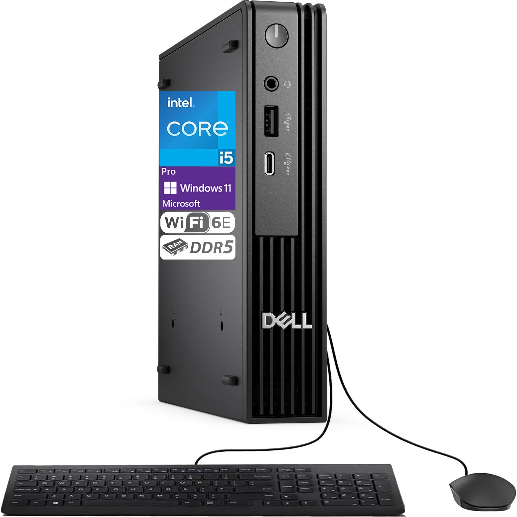 Desktop PC Dell Pro Micro QCM1250 MFF, Intel Core i7 -14700T (20 C / 28 T, 1.3 GHz - 5.2 GHz, 33 MB cache), 64 GB RAM, 1 TB SSD, Fara unitate optica, Intel Graphics, 90 W - Adaptor extern, Windows 11 Pro