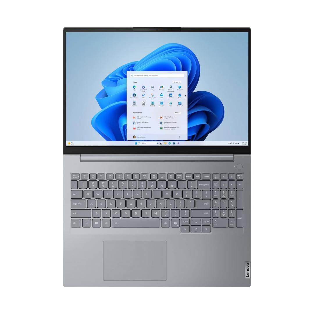 Laptop Lenovo ThinkBook 16 G9 IRL 21US005FRI, 16 inch 1920 x 1200, Intel Core ultra 7 240H (10 C / 16 T, 2.5 GHz - 5.2 GHz, 24 MB cache, N/A), 32 GB DDR5, 1 TB SSD, Intel Intel Graphics, Windows 11 Pro, Tastatura English (EU), Arctic Grey