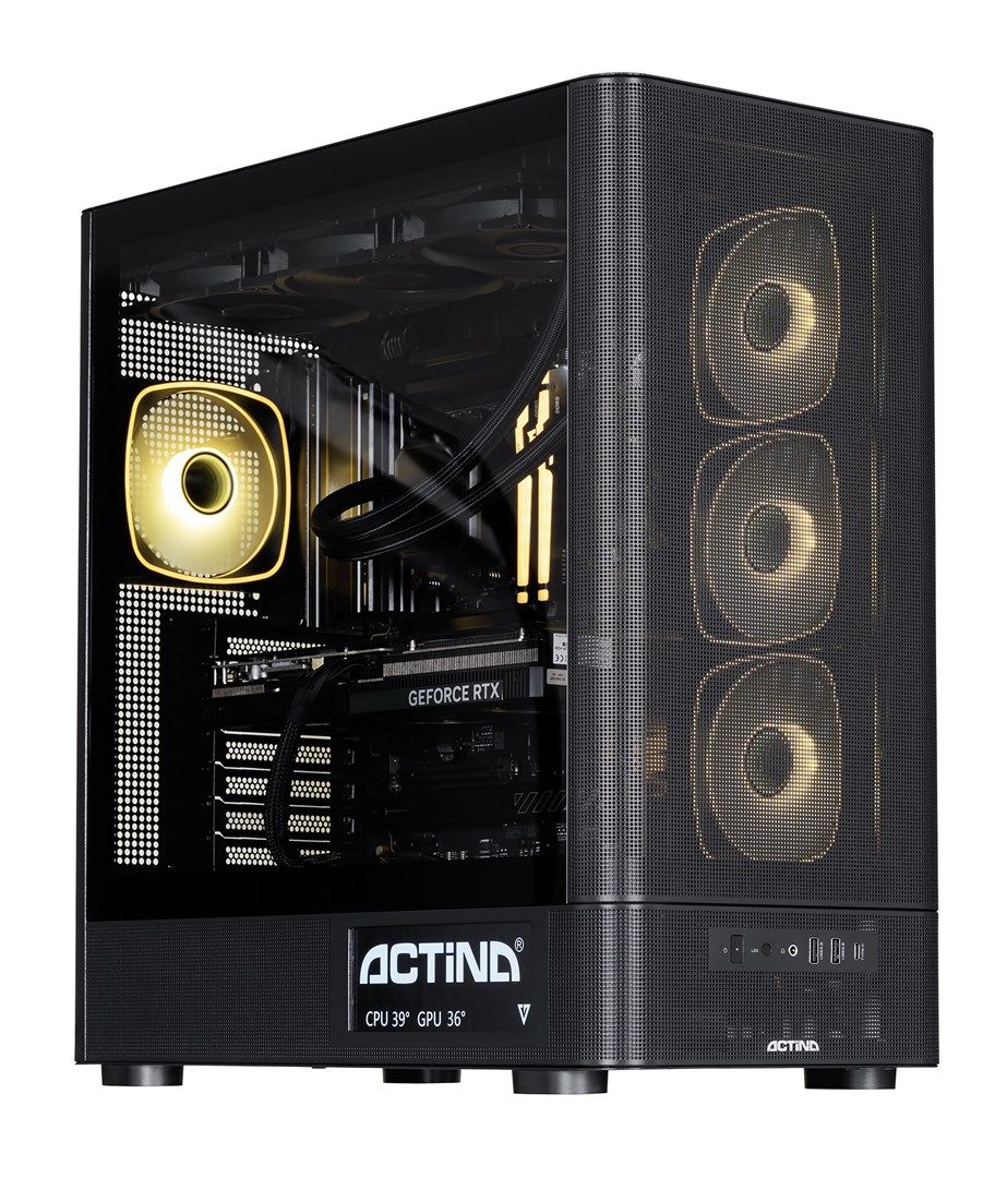 Desktop PC Actina, AMD 9900X3D (12 C / 24 T, 4.4 GHz - 5.5 GHz), 32 GB RAM, 2 TB SSD, Nvidia GeForce RTX 5090 32 GB, Fara sistem de operare