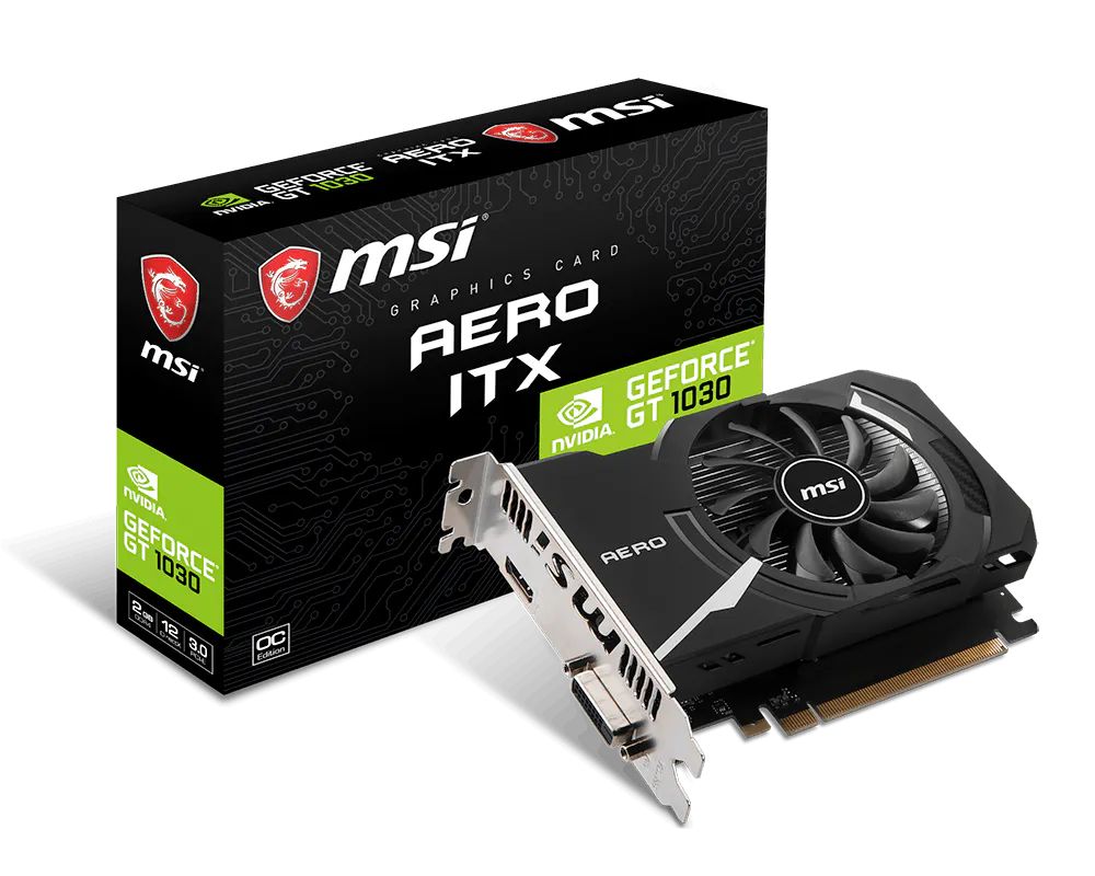 Placa video MSI GeForce GT 1030 AERO ITX OC 2 GB DDR4 64 bit