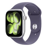 Apple Watch Series 11 GPS + Cellular 46mm Silver Aluminium Case with Purple Fog Sport Band - M/L