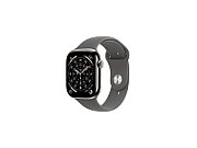 Apple Watch Series 11 GPS + Cellular 42mm Natural Titanium Case with Stone Grey Sport Band - S/M