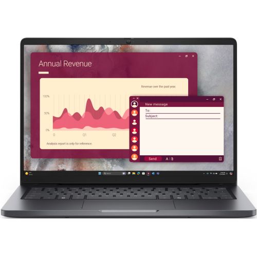 Laptop Dell Pro 14 PC14250, 14 inch 1920 x 1200, Intel Core 5 120U (10 C / 12 T, 1.4 GHz - 5.0 GHz, 12 MB cache, 55 W), 16 GB DDR5, 512 GB SSD, Intel Graphics, Ubuntu, Tastatura English International, Titan Gray