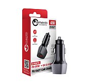 Incarcator auto Lemontti Auto Super Fast Charge 48W 2 porturi PD Type-C 30W + USB-A QC 3.0 Negru