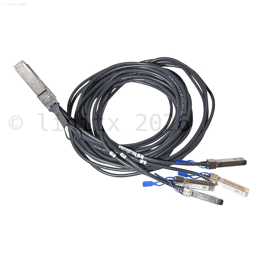 Break out Cable 200G QSF56 to 4 x 50G SFP56, 100G QSFP28 to 4 x 25G SFP28 or 40G QSFP+ to 10G SFP+, 3m