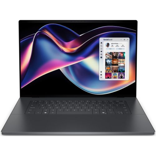 Laptop Dell XPS 16 DA16260, 16 inch 3200 x 2000 Touchscreen, Intel Core ultra x7 358H (16 C / 16 T, 1.5 GHz - 4.8 GHz, 18 MB cache, N/A), 32 GB LPDDR5X, 1 TB SSD, Intel Arc B390, Windows 11 Pro, Tastatura English International, Graphite