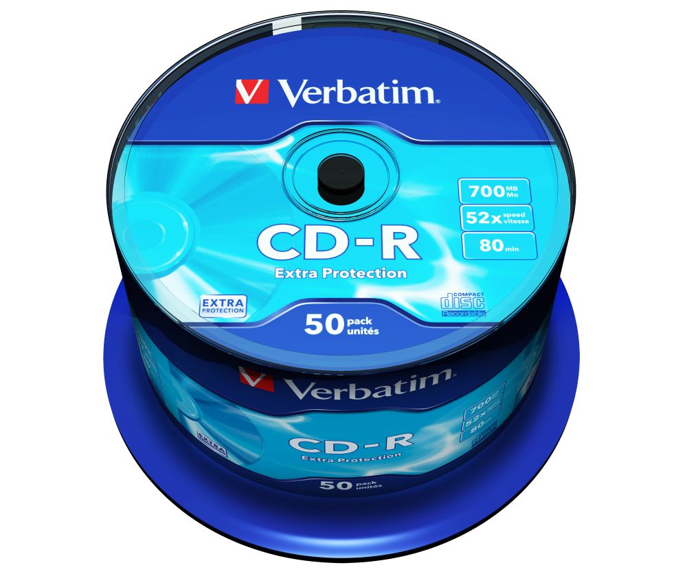 CD-R VERBATIM 52x 700MB 50 BUCExtra protection surface