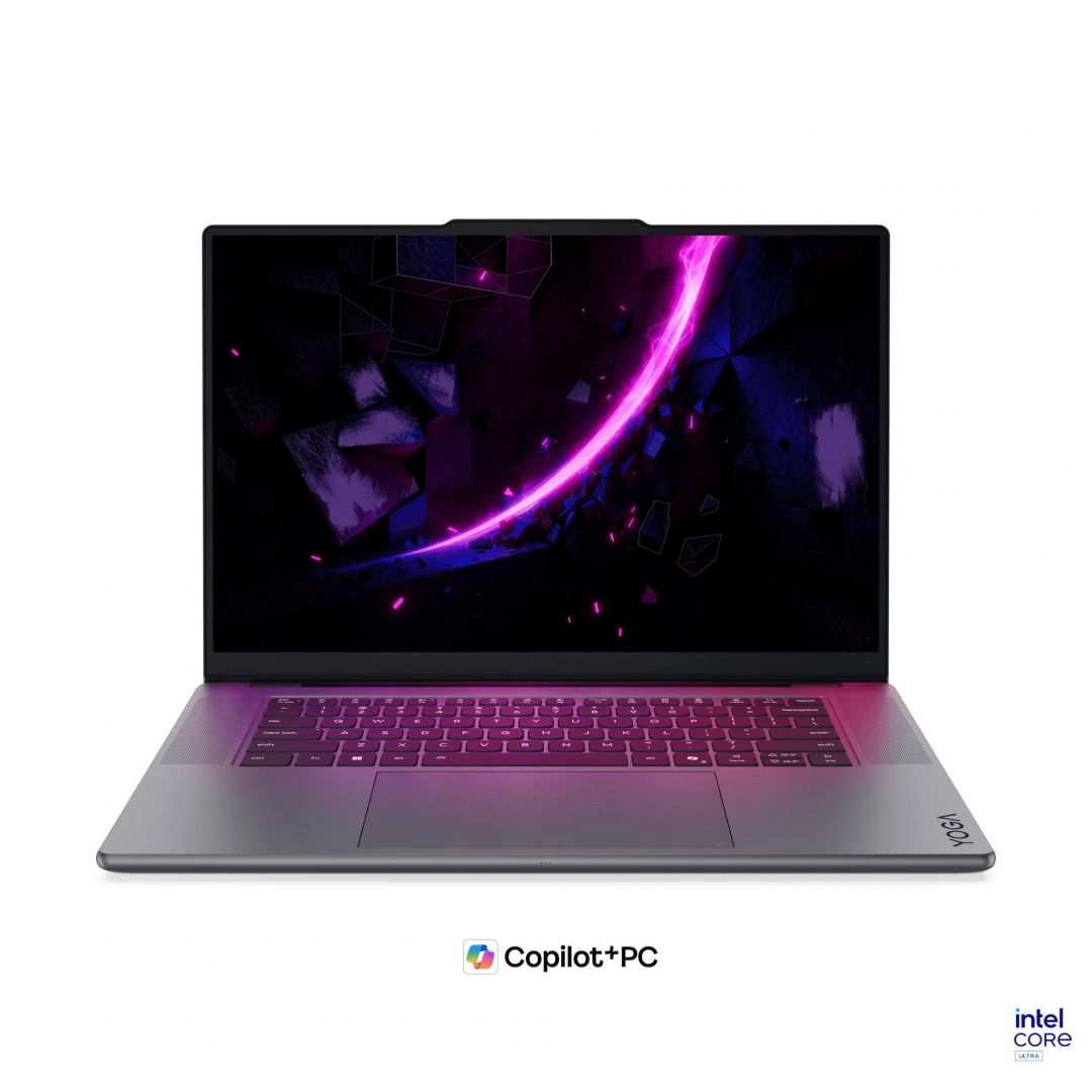 Laptop Lenovo Yoga Pro 9 16IAH10 83SF000WRM, 16 inch 3200 x 2000 pixeli Touchscreen, Intel Core ultra 7 356H (16 C / 16 T, N/A - 4.7 GHz, 18 MB Intel® Smart Cache cache, N/A), 32 GB LPDDR5X, 1 TB SSD, Nvidia GeForce RTX 5060, Windows 11 Pro, Tastatura Romanian / English, Grey