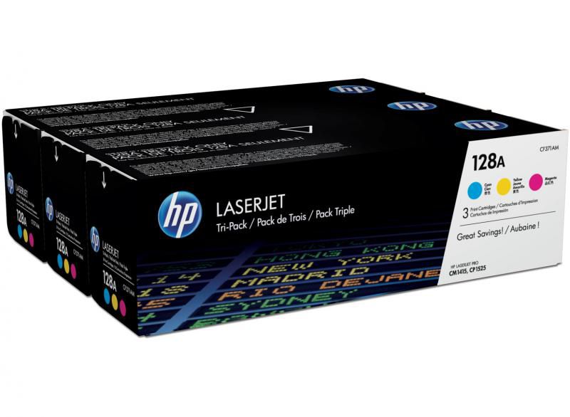 Cartus toner HP CF371AM ,Color ,3x1300 pagini ,Original (128A)