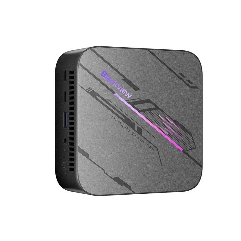 Desktop PC Blackview NEX60 Mini PC, Intel Core i5 210H (8 C / 12 T, Nespecificat - Nespecificat, Nespecificat cache, 45 W), 16 GB DDR4, 512 GB SSD, Fara unitate optica, Intel Intel UHD Graphics Partajata, Adaptor extern, Windows 11 Pro